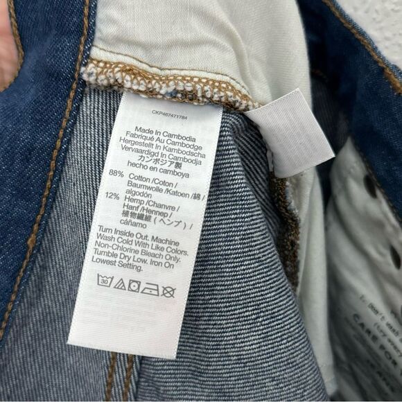 Madewell Baggy Straight High Rise Jeans in Dark Worn Indigo Wash Size 23 NH643 - Picture 13 of 13